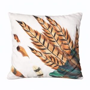 Feather Print Throw Pillow